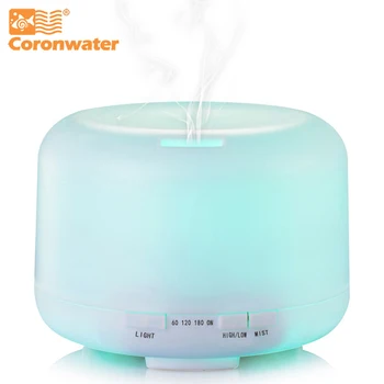 Coronwater Ультразвуковой увлажнитель воздуха AH507 с диффузором эфирного масла объемом 500 мл, 7 светодиодных ламп, меняющих цвет, для офиса и дома