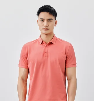 DZ035Q Мужская повседневная рубашка поло с короткими рукавами, мужская летняя новая однотонная футболка с отворотом и короткими рукавами