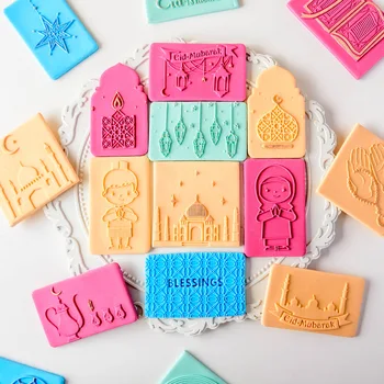 Festival Cake Decoration Sugar Craft Fondantl, 3D Форма Для Переворачивания Сахарного Печенья с Рисунком, Инструменты Для Украшения Торта EID Fondant