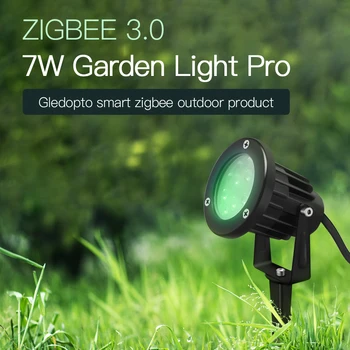 GLEDOPTO Zigbee 3.0 Smart Outdoor LED Spike Lights 7W Pro AC100-240V Садовая Лампа Для Газона На Крыше Grassplot Exterior Свадебная Вечеринка
