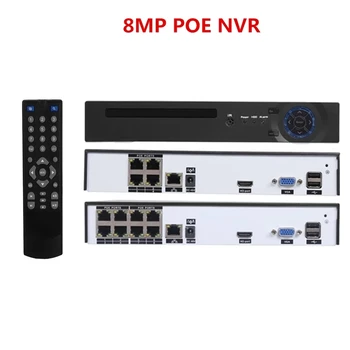 H.265 4K 4CH 8CH 8MP POE NVR Xmeye APP P2P Onvif IEE802.3af 48v POE Сетевой Видеорегистратор Для системы IP POE камер 5MP/8MP