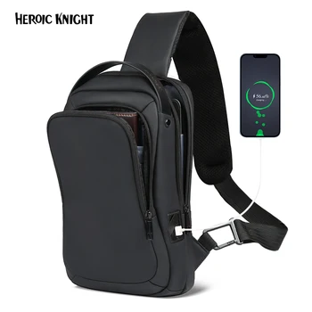 HK Мужская сумка через плечо, Водонепроницаемая нагрудная сумка для 11-дюймового iPad, сумка через плечо с USB-портом для зарядки, мужская сумка для работы и путешествий
