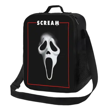 Halloween Movie Scream Изолированная сумка для ланча с криком призрака ужасов, Кричащая Гримаса, Сменный кулер, Термос для ланча, Школьный Ланч-бокс