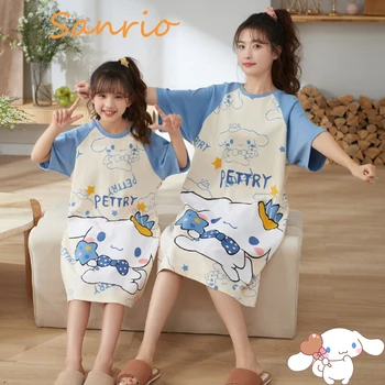 Hello Kitty Sanrio Kuromi My Melody Пижама для родителей и детей, для матери и дочки, Летняя Домашняя одежда с короткими рукавами для девочек