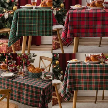 INS Рождественская фоновая ткань для фотосъемки, Красный Простой клетчатый коврик для стола, Журнальный столик в отеле, Скатерть для украшения стола
