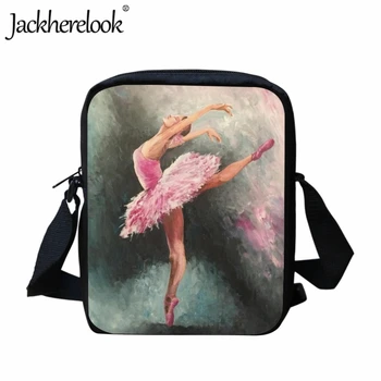 Jackherelook Модная новая сумка с рисунком балерины на плечо для детей, повседневная дорожная сумка-мессенджер для девочек, сумка для ланча