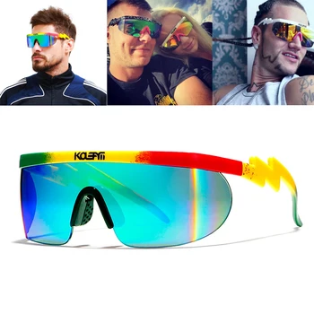 KDEAM Дропшиппинг Защитные очки Солнцезащитные очки UV400 Protective Safety Gafas de sol Мужчины Женщины Негабаритные очки без оправы с футляром