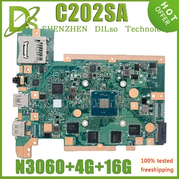 KEFU C202SA Для ASUS C202 C202SA Материнская плата 2G/4G RAM SSD 16G DDR3L Материнская плата ноутбука REV2.0 Тестовая работа 100%