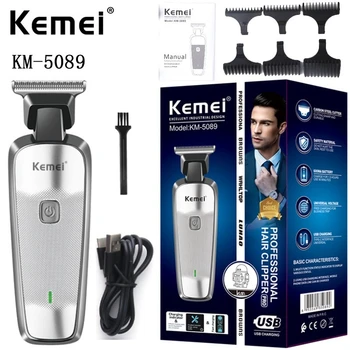 Kemei Km-5089 Высококачественный светодиодный цифровой дисплей, перезаряжаемый электрический триммер для волос на теле, профессиональная машинка для стрижки волос