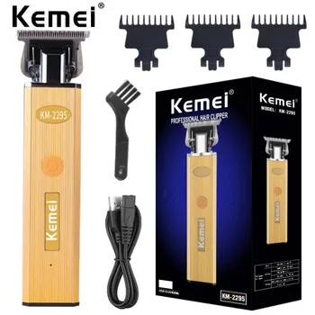 Kemei T9 USB 0 мм Триммер для волос, Профессиональная Электрическая Беспроводная Машинка для Стрижки волос на Лысой Голове, Парикмахерская Машинка для стрижки волос с нулевым Зазором