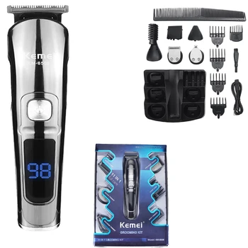Kemei Электрическая Машинка Для Стрижки волос Профессиональная Многофункциональная 6 В 1, Триммер для Бороды для Мужчин, Машина Для Стрижки Волос с Керамическим Лезвием km-8508