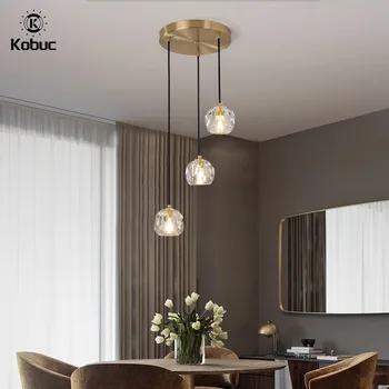 Kobuc K9 Хрустальное светодиодное подвесное освещение для гостиной, спальни, столовой отеля, Подвесные светильники для кухни с внутренним блеском на 1/3 головы