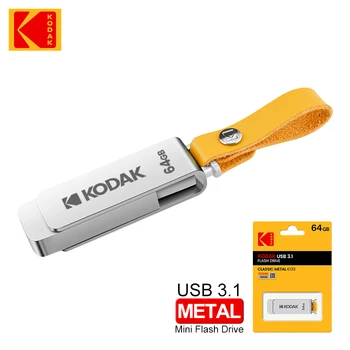 Kodak USB3.0 Металлический USB флэш-накопитель 32 ГБ 64 ГБ 128 ГБ 256 ГБ Флешка на Шнурке OTG Флешка Memory Stick Диски U Диск Водонепроницаемый