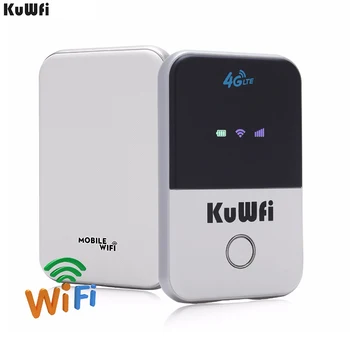 KuWFi 150 Мбит/с, 4G Wifi Роутер, Автомобильная мобильная точка доступа Wi-Fi, Беспроводной Разблокированный Маршрутизатор Со слотом для Sim-карты, до 10 Пользовательских подключений Wi-Fi