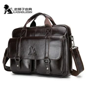 LAOSHIZI/ Новые Мужские сумки из натуральной кожи, мужская сумка-мессенджер, Мужские Кожаные сумки через плечо/кроссбоди для мужчин, сумка для ноутбука, мужские сумки