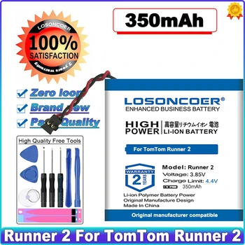 LOSONCOER Аккумулятор Большой Емкости 350 мАч для TomTom Runner 2 Батарейки для Смарт-часов Battery