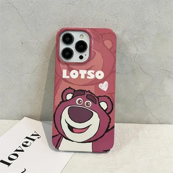 Lotso Милый Розовый Чехол для телефона с Медведем для iPhone 11 12 13 Pro Max 14 7 8 Plus, Защита от Падения, Модная Ультратонкая Водонепроницаемая Полная Задняя крышка