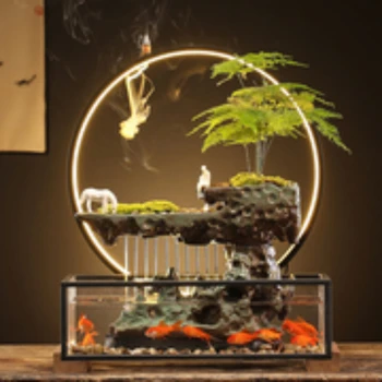 Lucky Water, Стеклянный аквариум для рыб, Домашняя Гостиная, Украшение ТВ-шкафа, Украшение Pi Xiu