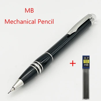 MB Механический карандаш из черной смолы, Офисные классические Канцелярские принадлежности С серийным номером и заправкой