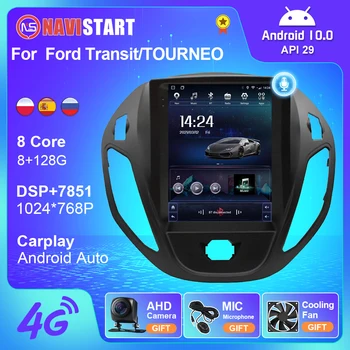 NAVISRART Android 10,0 Tesla Стиль Автомобильный Радио GPS Навигационный Плеер для Ford/TOURNEO 2017 + 4G WIFI Carplay 2 Din Плеер