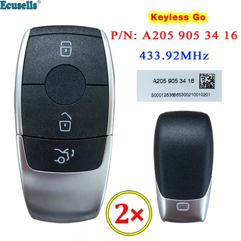 OEM 2x Keyless Go 3 кнопки Smart Remote Keys для Mercedes C-Class W205 2018 + 433,92 МГц Номер детали: A2059053416