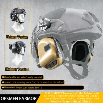 OPSMEN EARMOR M31H Тактическая гарнитура Для защиты слуха Подходит для шлема Wendy Exfil, Военных Наушников с шумоподавлением