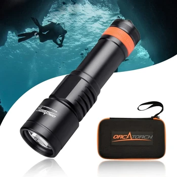 ORCATORCH D700 USB Перезаряжаемый фонарик Мощные светодиодные фонари Водонепроницаемый фонарик для дайвинга Профессиональный фонарик для подводного плавания