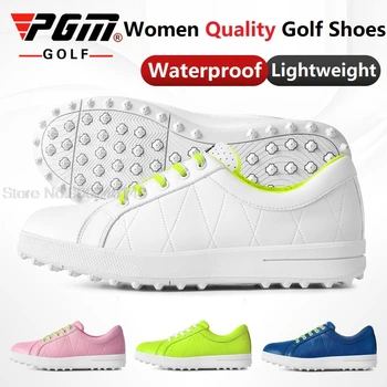 Pgm, Новая женская водонепроницаемая обувь для гольфа, противоскользящие шипы, Кроссовки для гольфа, Женская качественная обувь для ходьбы, гольфисты, Легкие кроссовки