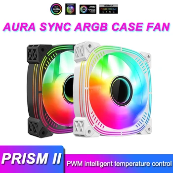 Prism Ⅱ 120 мм Корпус ARGB Вентилятор 5V 3PIN AURA SYNC Контроль Температуры PWM Бесшумный Вентилятор Процессорного Кулера Вперед Назад
