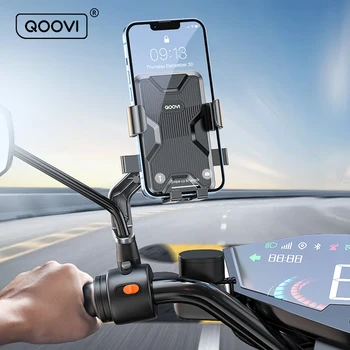 QOOVI Мотоциклетный Держатель Телефона Подставка Велосипедный Держатель мобильного Телефона Крепление GPS Поддержка Противоударный Кронштейн Для iPhone Samsung Xiaomi