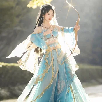 Qiandai Yuanshan [Бронзовый воробей Фу], Костюм для экзотических танцев, Набор для съемок, Дизайн Дворца принцессы Жасмин, вышивка