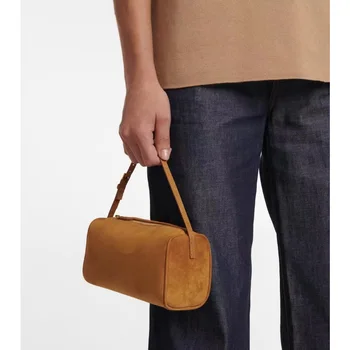 R0W Мини-замшевый квадратный пакет, сумочка, Рядная ручка, сумка-контейнер, Ретро-сумка для женщин