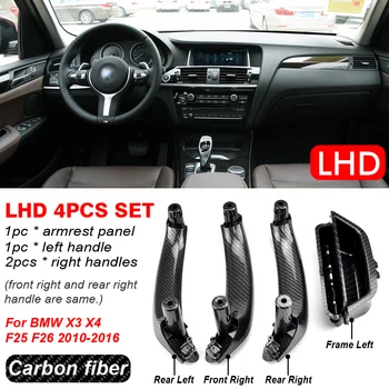RHD LHD внутренняя ручка главной двери водителя, накладка для BMW X3 X4 F25 F26 2010-2017, замена крышки панели внутренней двери автомобиля