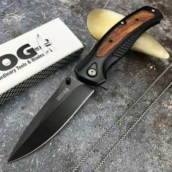 SOG DA315 Тактический карманный складной нож Со стальным лезвием 440, черная титановая деревянная ручка, Ножи для кемпинга, Охоты, EDC Инструменты