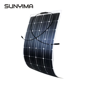 SUNYIMA Гибкая Монокристаллическая Солнечная Панель Мощностью 100 Вт Для 12 В/24 В Зарядного устройства 1000 Вт Комплект Домашней Солнечной Системы
