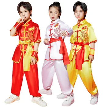 Solredo/ Комплект Униформы для китайского кунг-фу, Традиционный костюм Тай-Чи Унисекс, китайские костюмы для боевых искусств Ханфу для мальчиков и девочек