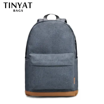TINYAT Мужские 15-дюймовые рюкзаки для ноутбуков, компьютерные мужские школьные рюкзаки, рюкзаки для отдыха и подростковых путешествий, Mochila Grey