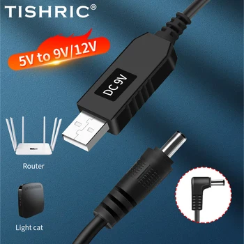 TISHRIC USB Линия повышения мощности от постоянного тока 5 В до постоянного тока 9 В/12 В USB Конвертер Адаптер Кабель Маршрутизатора 2,1x5,5 мм Штекер