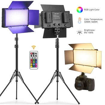 U600 RGB Светодиодный Панельный Светильник Комплект Ламп для Фотостудии 3200-5600K Двухцветная Камера С Заполняющим Освещением Для Съемки в прямом эфире Youtube Tiktok