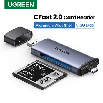 UGREEN Card Reader CFast2.0 USB3.0/Type-C-Карта памяти CF для Портативных ПК iPad Смартфон DSLR Камера HD Видеокамеры Металлический Корпус