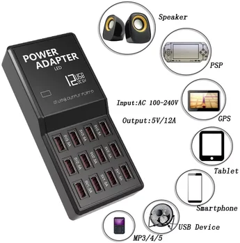 USB Зарядное устройство Зарядное устройство для мобильного телефона 50 Вт, 10 портов, USB зарядная станция для нескольких устройств, смартфон, планшет, штепсельная вилка США, ЕС, Великобритания