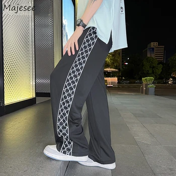 Vibe Повседневные брюки Мужские Летние сращенные для уборки Прямые уличные широкие брюки в стиле хип-хоп, уличная мода в европейском стиле