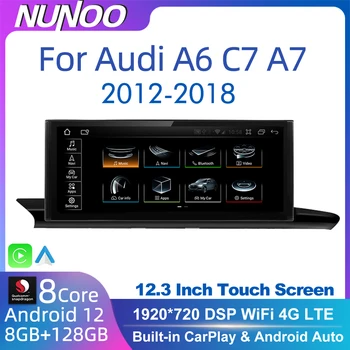 WIFI Android 12 Автомобильный Мультимедийный Плеер Carplay Для Audi A6 C7 A7 2012-2018 Авто Радио Стерео Google BT GPS Navi Приемник 8 Core