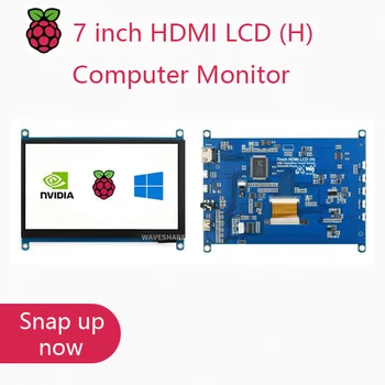Waveshare 7-дюймовый HDMI LCD (H) Компьютерный Монитор 1024 *600 IPS Емкостный сенсорный экран Поддерживает Raspberry Pi Jetson Nano Win10 и т. Д