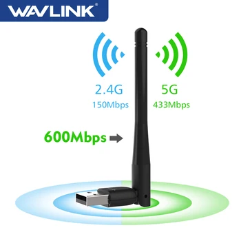 Wavlink USB Wifi Адаптер 600 Мбит/с 5 ГГц Беспроводная Сетевая карта USB WiFi Адаптер Ethernet Wi-fi Ключ Usb Lan ПК Wi-Fi Приемник