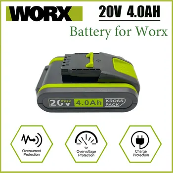 Worx Новые Электроинструменты Перезаряжаемая Сменная Литиевая Батарея 20 В 4000 мАч для Worx WA3551 WA3553 WX390 WX176 WX178 WX386 WX678