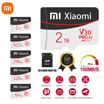 XIAOMI SD/TF Карта 2 ТБ Micro Memory Card A2 V30 Pro Class10 Высокоскоростная 1 ТБ 128 ГБ 256 ГБ 64 ГБ Карта памяти Для телефона/Камеры