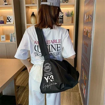 Y-3 Для занятий спортом и фитнесом Yohji Yamamoto Y3, легкая дорожная сумка через плечо, повседневная сумка через плечо большой емкости
