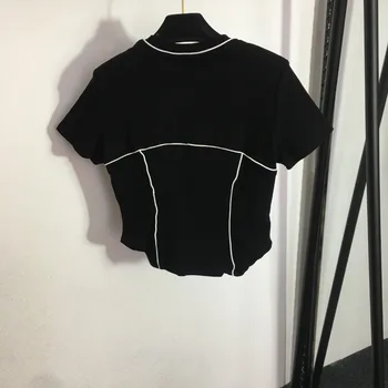 Y2K 2023, летняя женская новая футболка, простой, повседневный, универсальный облегающий топ с коротким рукавом