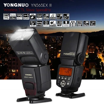 YONGNUO YN565EX III C/N Вспышка Speedlite Hot Shoe Flash TTL Ведомый фонарик, Совместимый с зеркальной камерой Canon/Nikon